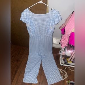 BooHoo Gingham Jumpsuit